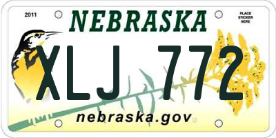 NE license plate XLJ772