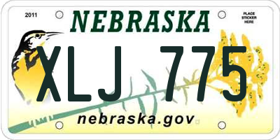 NE license plate XLJ775