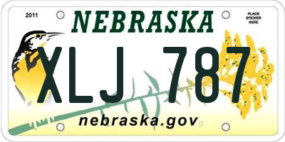 NE license plate XLJ787
