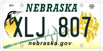 NE license plate XLJ807