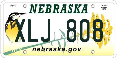 NE license plate XLJ808