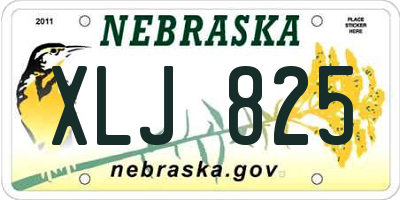 NE license plate XLJ825