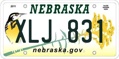 NE license plate XLJ831