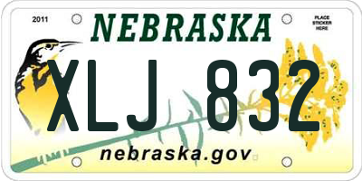 NE license plate XLJ832