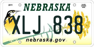 NE license plate XLJ838