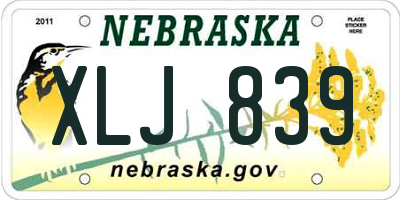 NE license plate XLJ839