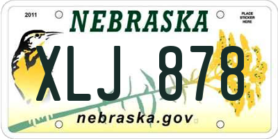 NE license plate XLJ878