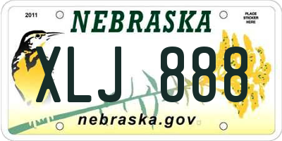 NE license plate XLJ888