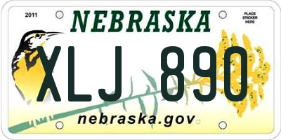 NE license plate XLJ890