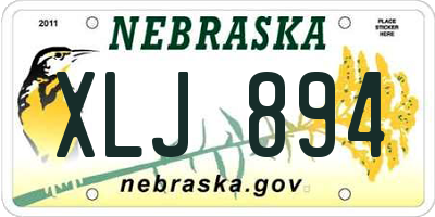 NE license plate XLJ894