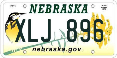 NE license plate XLJ896