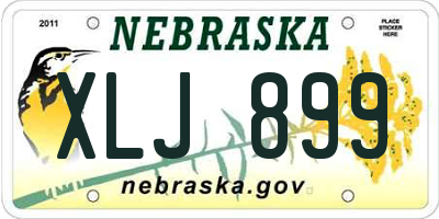 NE license plate XLJ899