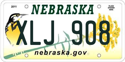 NE license plate XLJ908