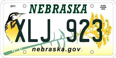 NE license plate XLJ923