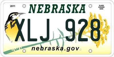NE license plate XLJ928