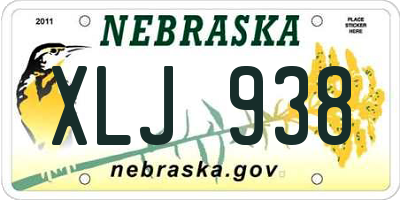 NE license plate XLJ938