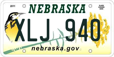 NE license plate XLJ940