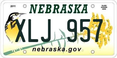 NE license plate XLJ957