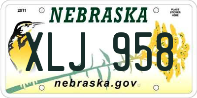NE license plate XLJ958