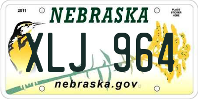 NE license plate XLJ964