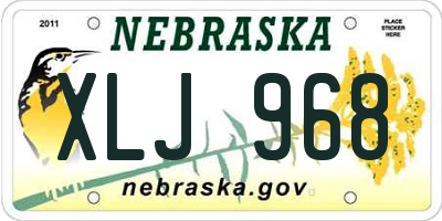 NE license plate XLJ968