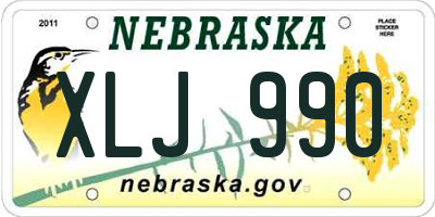 NE license plate XLJ990