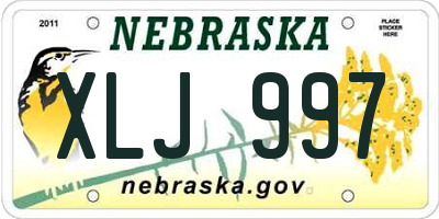 NE license plate XLJ997
