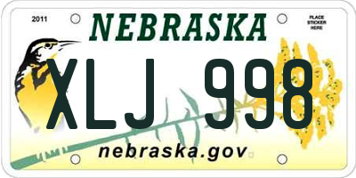 NE license plate XLJ998