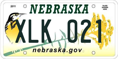 NE license plate XLK021
