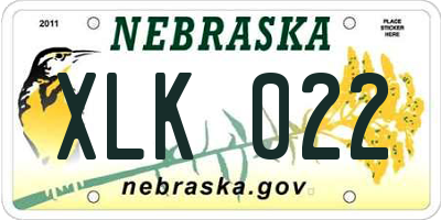 NE license plate XLK022