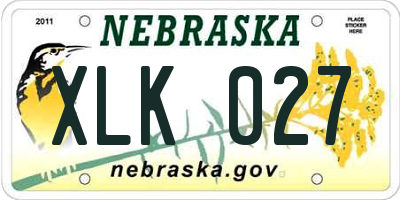NE license plate XLK027