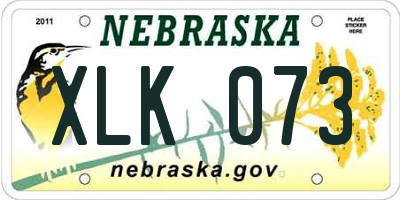 NE license plate XLK073