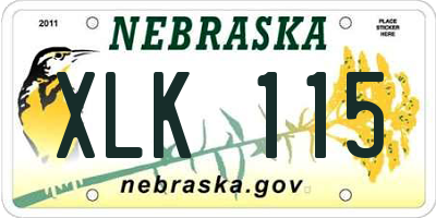 NE license plate XLK115