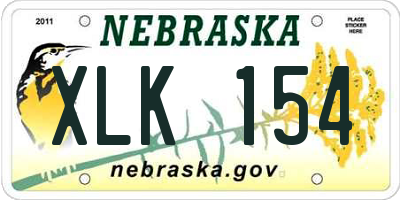 NE license plate XLK154