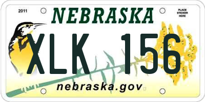 NE license plate XLK156