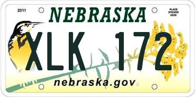 NE license plate XLK172