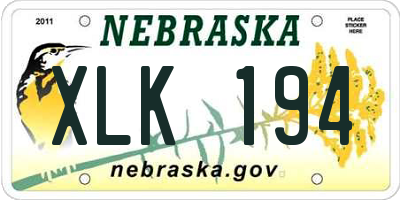 NE license plate XLK194