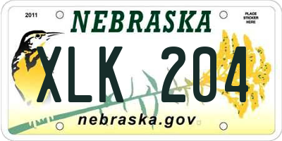 NE license plate XLK204