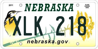 NE license plate XLK218