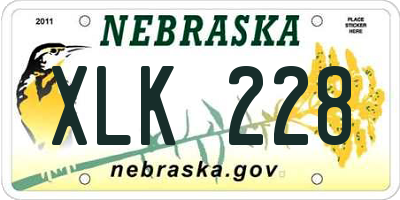NE license plate XLK228
