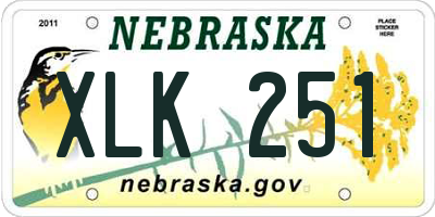 NE license plate XLK251