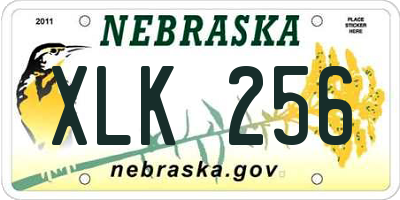 NE license plate XLK256