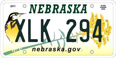 NE license plate XLK294