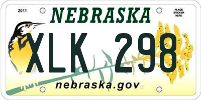 NE license plate XLK298