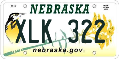 NE license plate XLK322