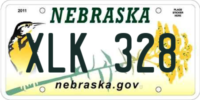 NE license plate XLK328
