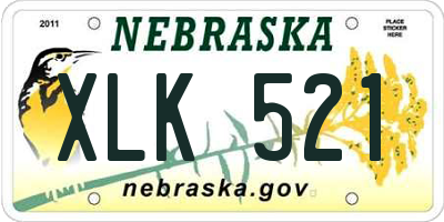 NE license plate XLK521