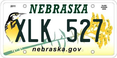 NE license plate XLK527