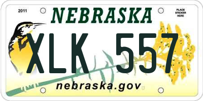 NE license plate XLK557