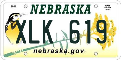 NE license plate XLK619